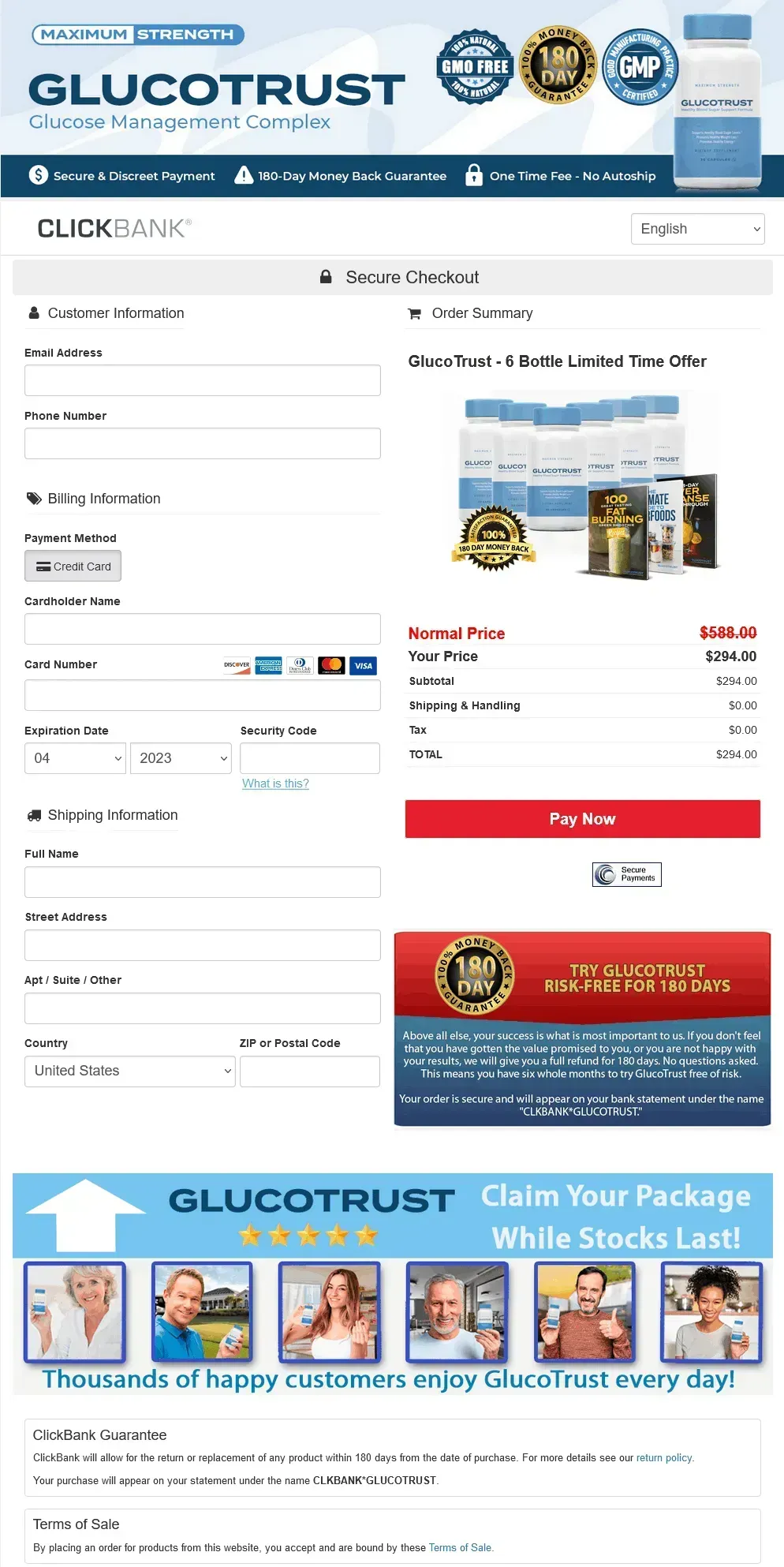 GlucoTrust check out page